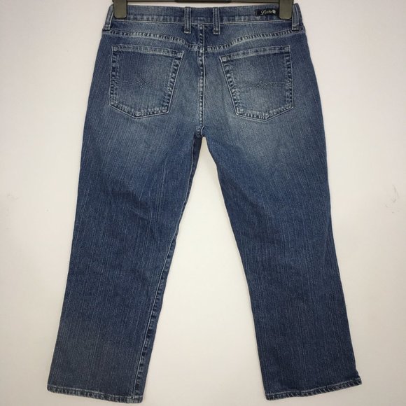 Lucky Brand Womens 8/29 Med Wash Mid Rise Cotton Blend Classic Rider Crop Jeans - Picture 2 of 8